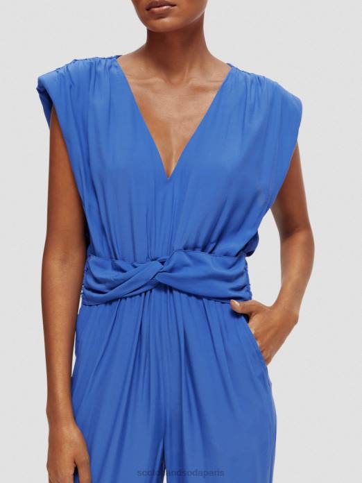 Scotch & Soda femmes combinaison ceinturée à col V bleu brillant vêtements 4HB418