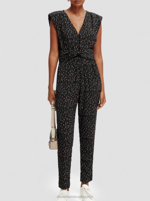 Scotch & Soda femmes combinaison ceinturée à col V pluie ikat vêtements 4HB417