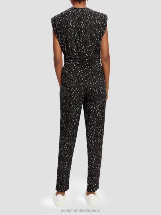 Scotch & Soda femmes combinaison ceinturée à col V pluie ikat vêtements 4HB417