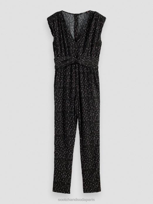Scotch & Soda femmes combinaison ceinturée à col V pluie ikat vêtements 4HB417