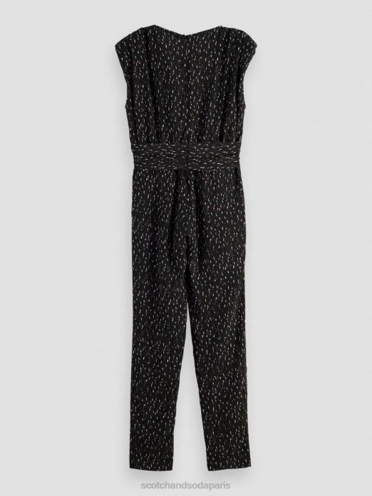 Scotch & Soda femmes combinaison ceinturée à col V pluie ikat vêtements 4HB417