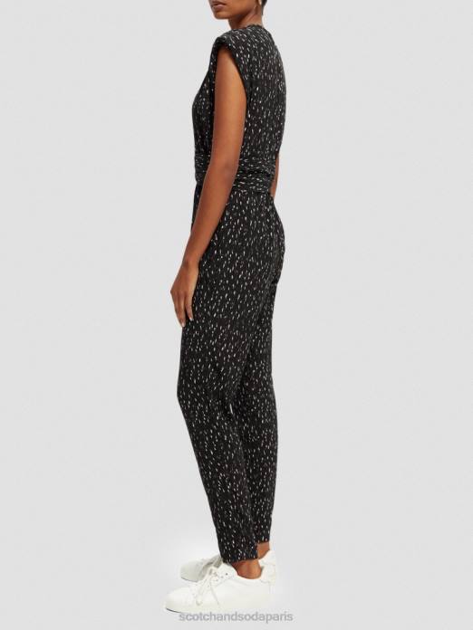 Scotch & Soda femmes combinaison ceinturée à col V pluie ikat vêtements 4HB417