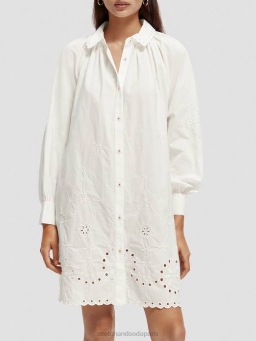 Scotch & Soda femmes robe-chemise en broderie anglaise blanc vêtements 4HB46