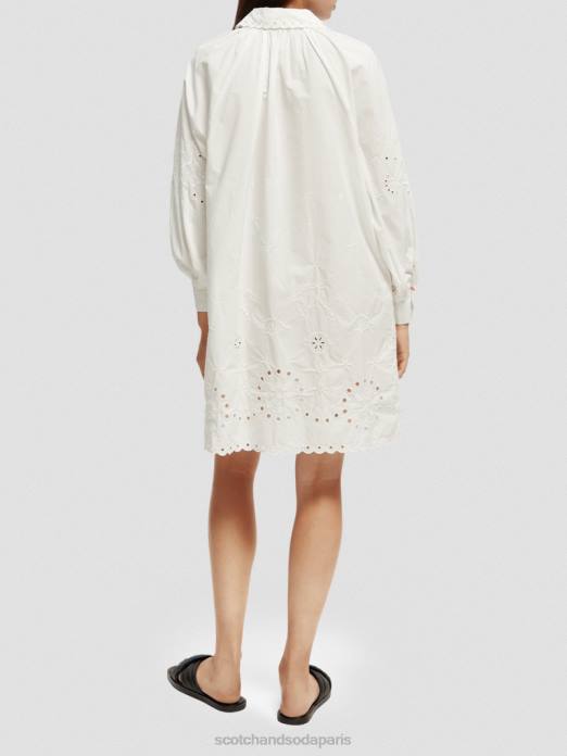 Scotch & Soda femmes robe-chemise en broderie anglaise blanc vêtements 4HB46