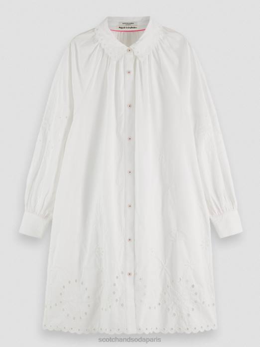 Scotch & Soda femmes robe-chemise en broderie anglaise blanc vêtements 4HB46