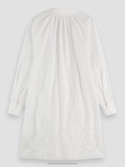 Scotch & Soda femmes robe-chemise en broderie anglaise blanc vêtements 4HB46