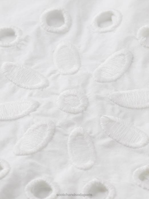 Scotch & Soda femmes robe-chemise en broderie anglaise blanc vêtements 4HB46