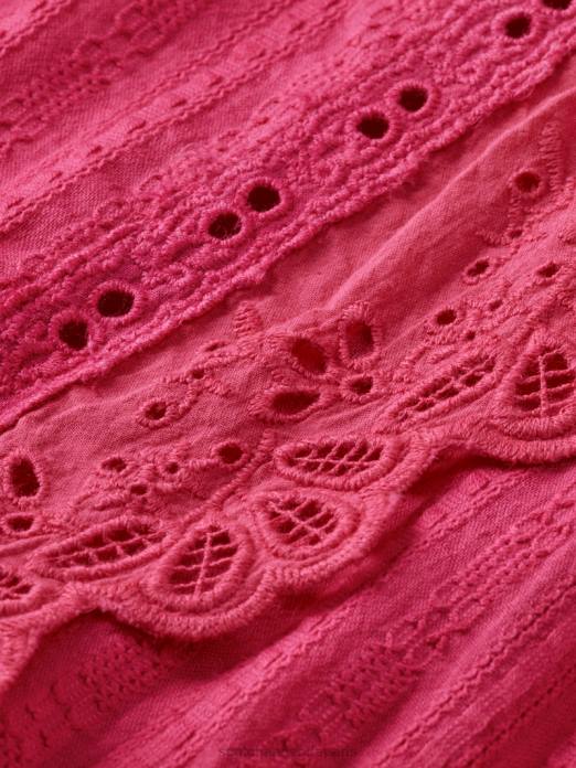 Scotch & Soda femmes robe courte en broderie anglaise en coton biologique fuchsia vêtements 4HB410