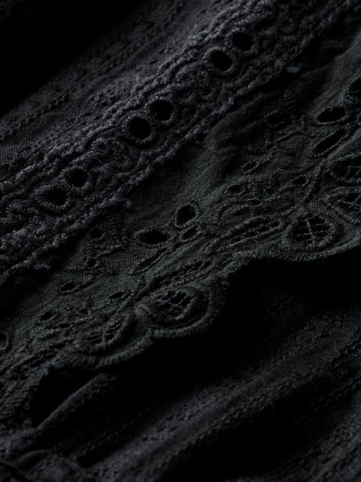 Scotch & Soda femmes robe courte en broderie anglaise en coton biologique noir vêtements 4HB411