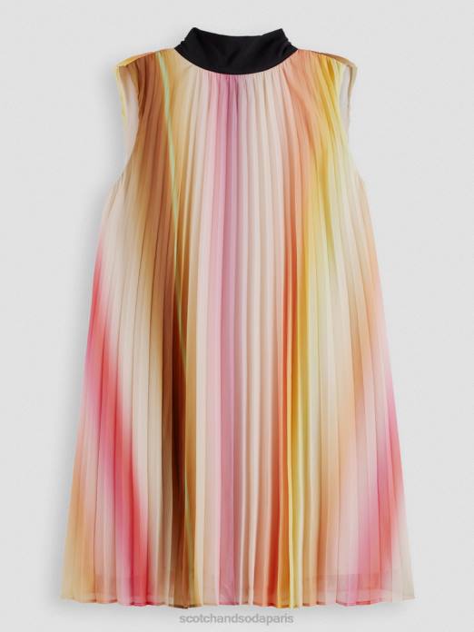 Scotch & Soda femmes robe courte plissée ombre arc-en-ciel vêtements 4HB436