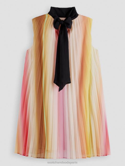 Scotch & Soda femmes robe courte plissée ombre arc-en-ciel vêtements 4HB436