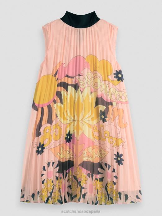 Scotch & Soda femmes robe courte plissée pêche rougir vêtements 4HB435