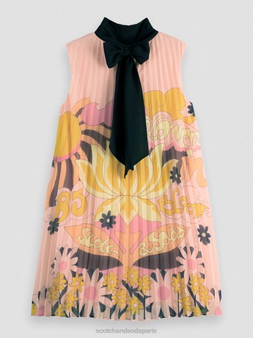 Scotch & Soda femmes robe courte plissée pêche rougir vêtements 4HB435