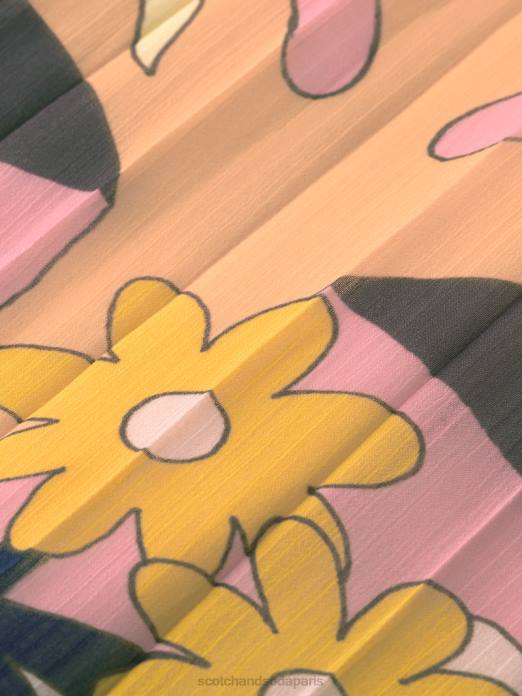 Scotch & Soda femmes robe courte plissée pêche rougir vêtements 4HB435