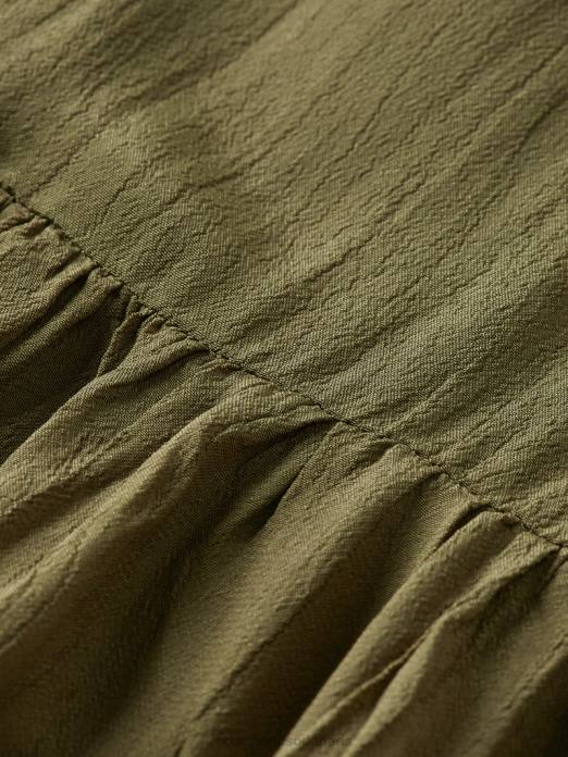 Scotch & Soda femmes robe courte à volants et volants armée verte vêtements 4HB423