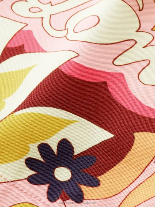 Scotch & Soda femmes short imprimé à taille élastiquée pêche rougir vêtements 4HB4255