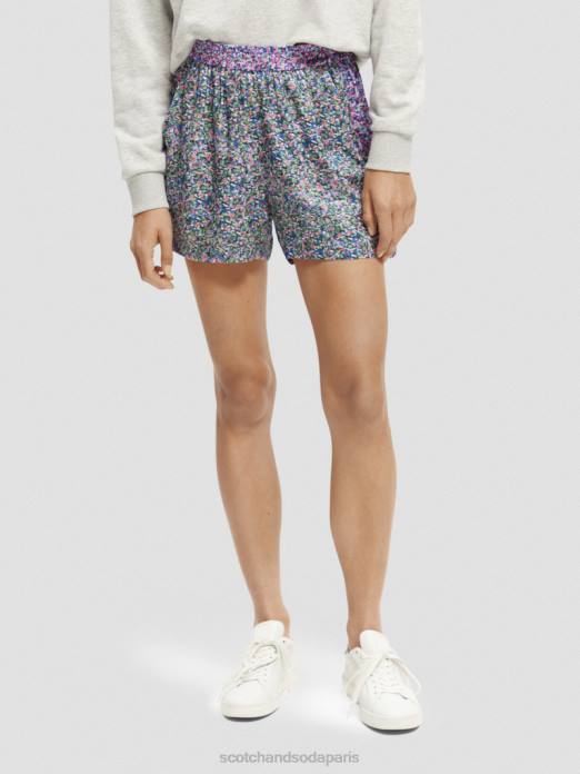 Scotch & Soda femmes short large imprimé Rosaria violet vêtements 4HB4245