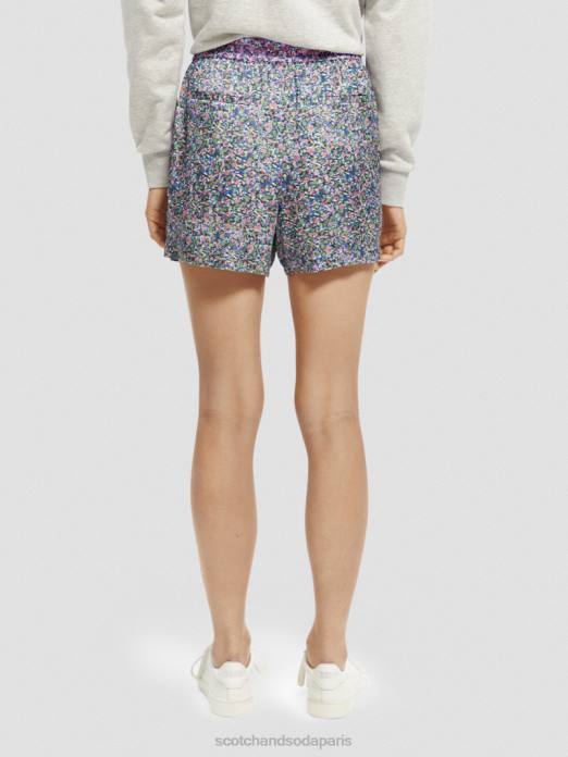 Scotch & Soda femmes short large imprimé Rosaria violet vêtements 4HB4245