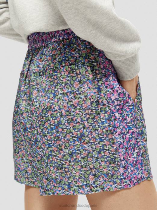 Scotch & Soda femmes short large imprimé Rosaria violet vêtements 4HB4245