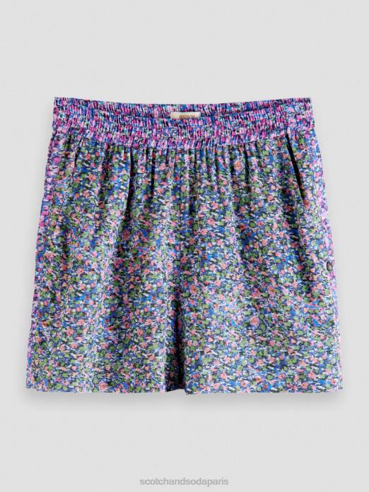 Scotch & Soda femmes short large imprimé Rosaria violet vêtements 4HB4245