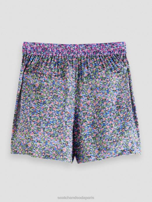 Scotch & Soda femmes short large imprimé Rosaria violet vêtements 4HB4245