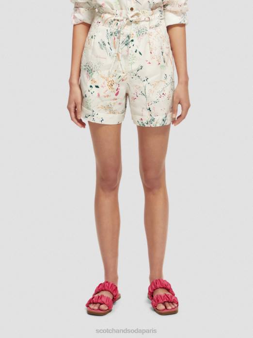 Scotch & Soda femmes short mi-long à taille haute blanc plus sauvage vêtements 4HB4233