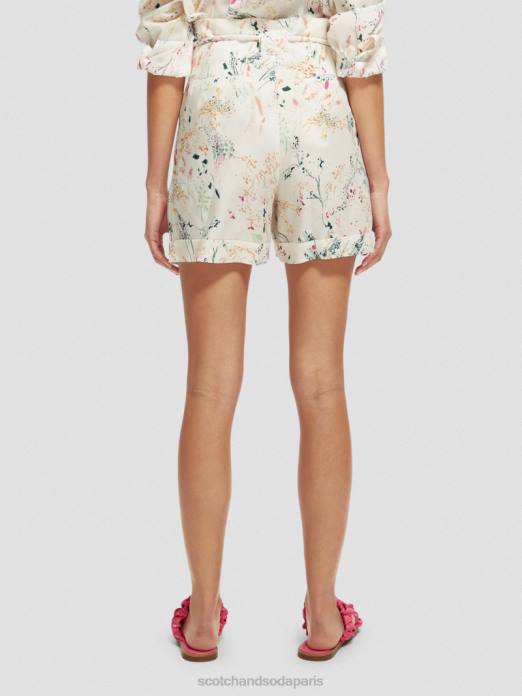 Scotch & Soda femmes short mi-long à taille haute blanc plus sauvage vêtements 4HB4233