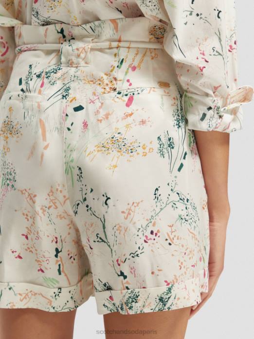 Scotch & Soda femmes short mi-long à taille haute blanc plus sauvage vêtements 4HB4233