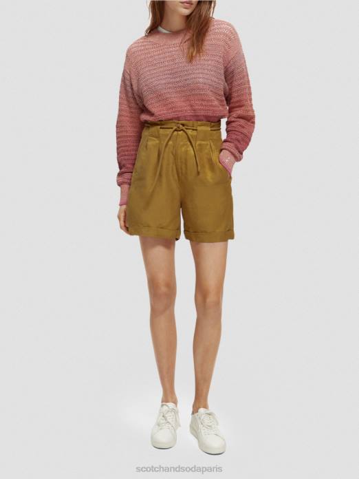 Scotch & Soda femmes short mi-long à taille haute coquille de noix de coco vêtements 4HB4232