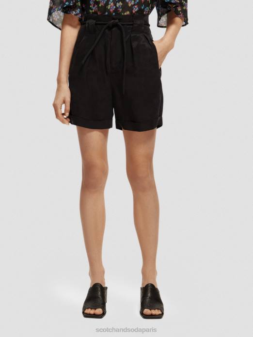 Scotch & Soda femmes short mi-long à taille haute noir vêtements 4HB4234