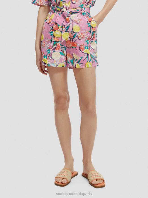 Scotch & Soda femmes short mi-long à taille haute orchidée de courge aux agrumes vêtements 4HB4238