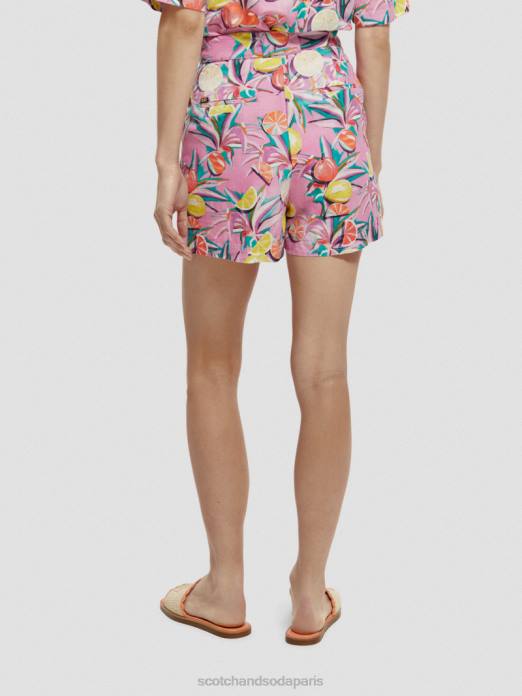Scotch & Soda femmes short mi-long à taille haute orchidée de courge aux agrumes vêtements 4HB4238