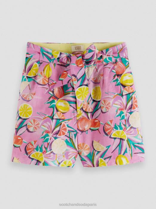 Scotch & Soda femmes short mi-long à taille haute orchidée de courge aux agrumes vêtements 4HB4238