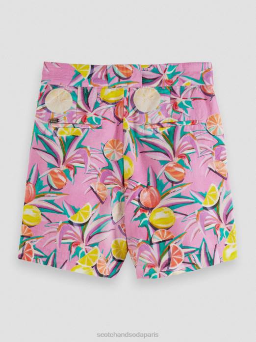 Scotch & Soda femmes short mi-long à taille haute orchidée de courge aux agrumes vêtements 4HB4238