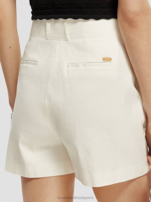 Scotch & Soda femmes short plissé à taille haute blanc cassé vêtements 4HB4236