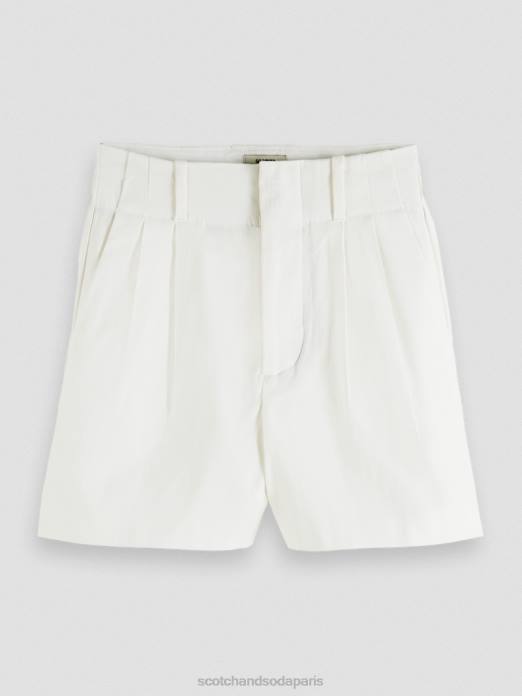 Scotch & Soda femmes short plissé à taille haute blanc cassé vêtements 4HB4236