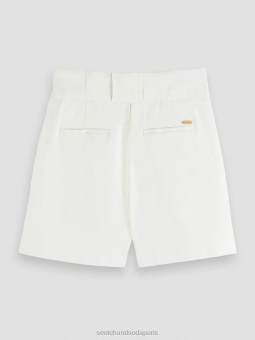 Scotch & Soda femmes short plissé à taille haute blanc cassé vêtements 4HB4236