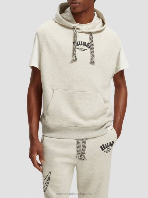 Scotch & Soda femmes Looney Tunes - Sweat à capuche graphique sans manches en coton biologique mélange blanc cassé vêtements 4HB4201