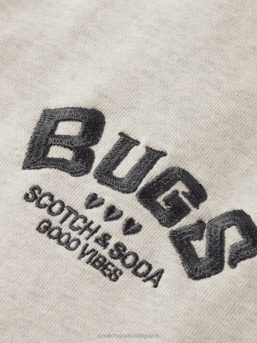 Scotch & Soda femmes looney tunes - pantalon de jogging brodé mélange blanc cassé vêtements 4HB4185