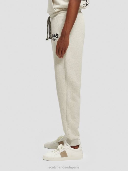 Scotch & Soda femmes looney tunes - pantalon de jogging brodé mélange blanc cassé vêtements 4HB4185