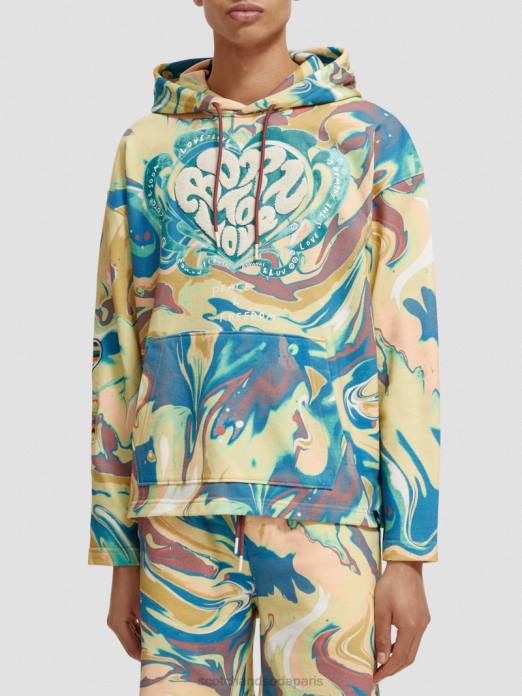 Scotch & Soda femmes né pour aimer le sweat à capuche marbre vêtements 4HB4212