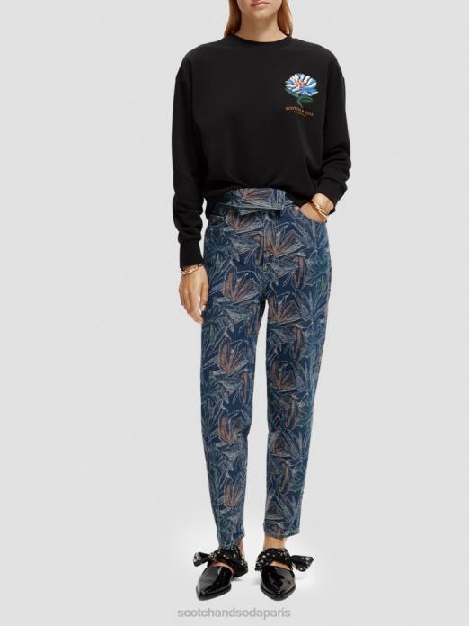 Scotch & Soda femmes sweat ample brodé noir vêtements 4HB4184