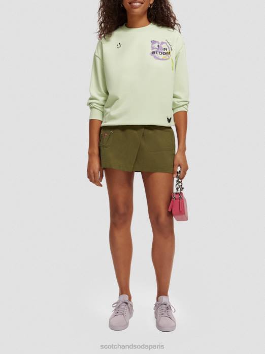 Scotch & Soda femmes sweat ample en coton biologique écume de mer vêtements 4HB4188