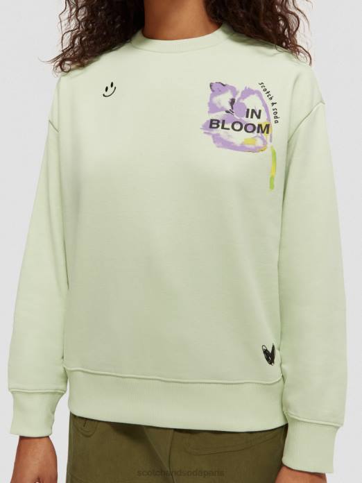 Scotch & Soda femmes sweat ample en coton biologique écume de mer vêtements 4HB4188