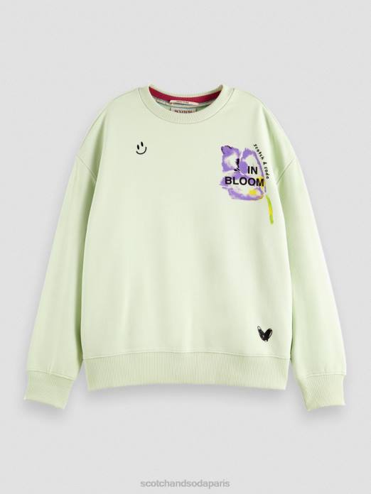 Scotch & Soda femmes sweat ample en coton biologique écume de mer vêtements 4HB4188