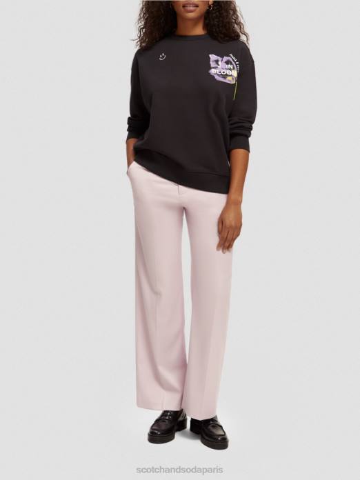 Scotch & Soda femmes sweat ample en coton biologique noir vêtements 4HB4187