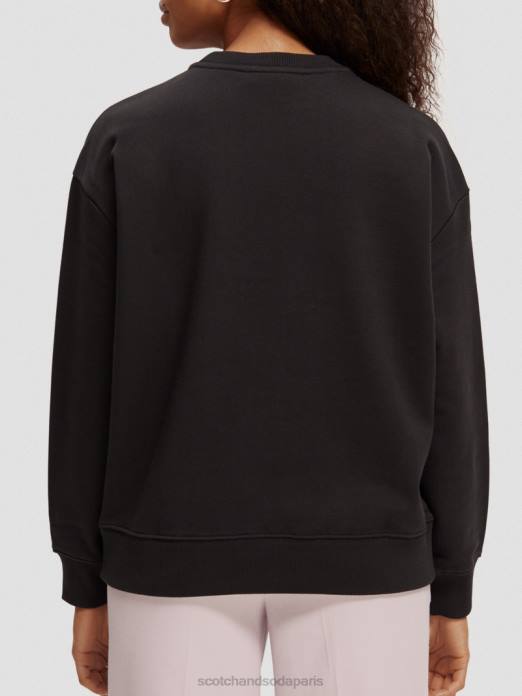 Scotch & Soda femmes sweat ample en coton biologique noir vêtements 4HB4187