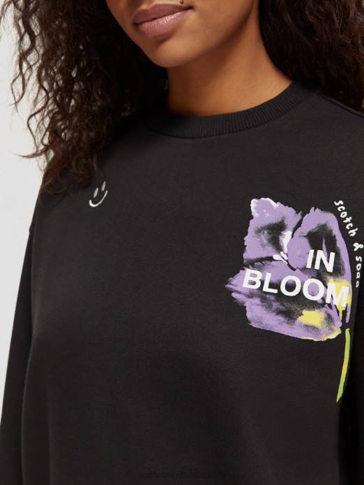 Scotch & Soda femmes sweat ample en coton biologique noir vêtements 4HB4187
