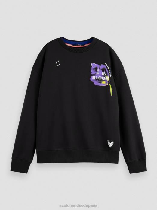 Scotch & Soda femmes sweat ample en coton biologique noir vêtements 4HB4187