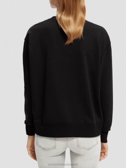 Scotch & Soda femmes sweat ample à motif artistique vintage noir vêtements 4HB4204